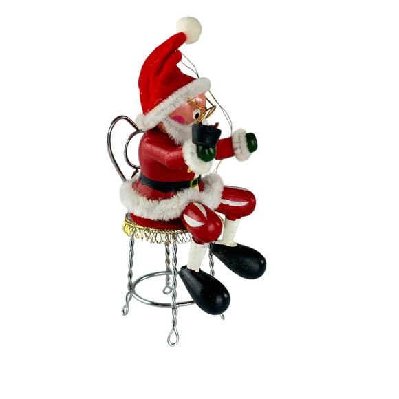 Vintage Jolly St Nick Holiday Memories Collector Santa Ornament Handmade - Picture 7 of 8